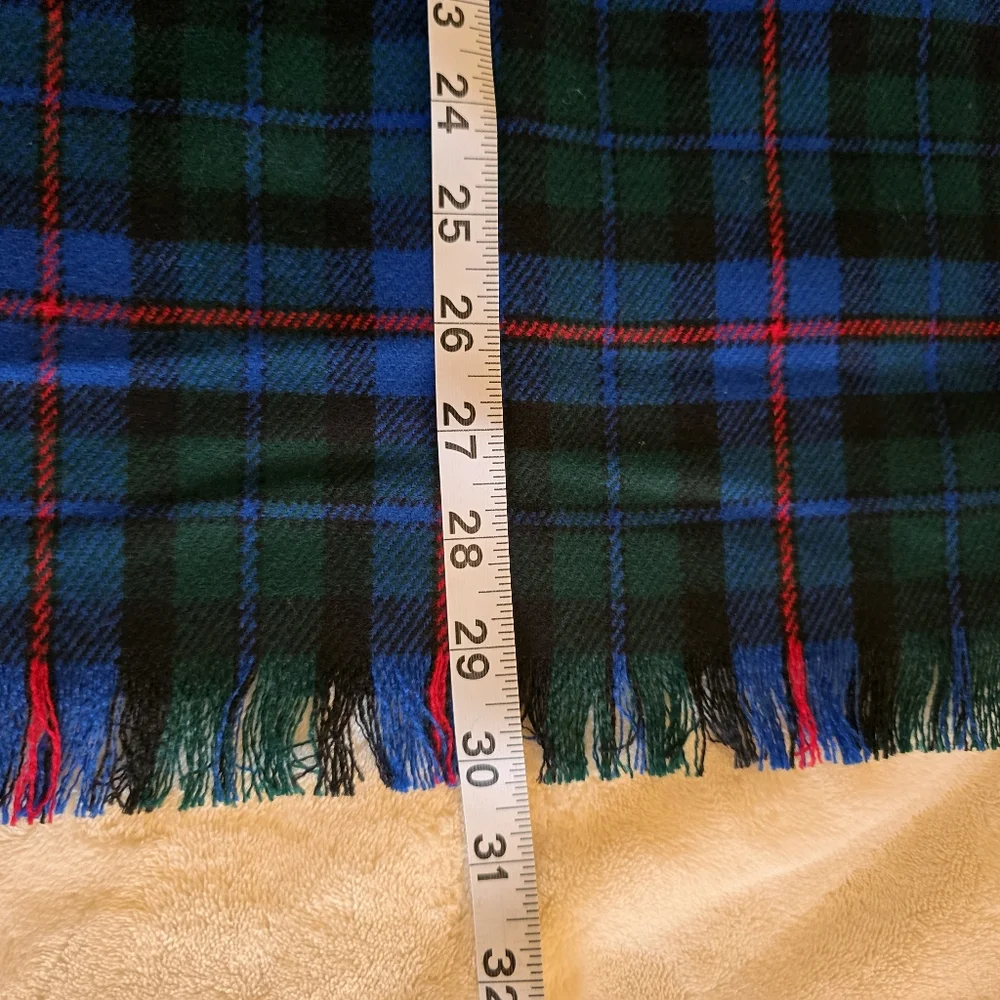 Cejon 3M Thinsulate Cherry Red Velvet Gloves & Blue Tartan Plaid Scarf Set - Picture 8 of 9